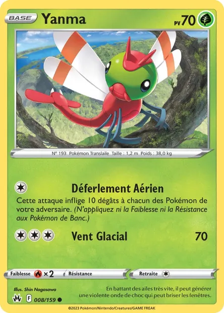 Yanma, carte Pokémon CRZ 008 — extension Zénith Suprême