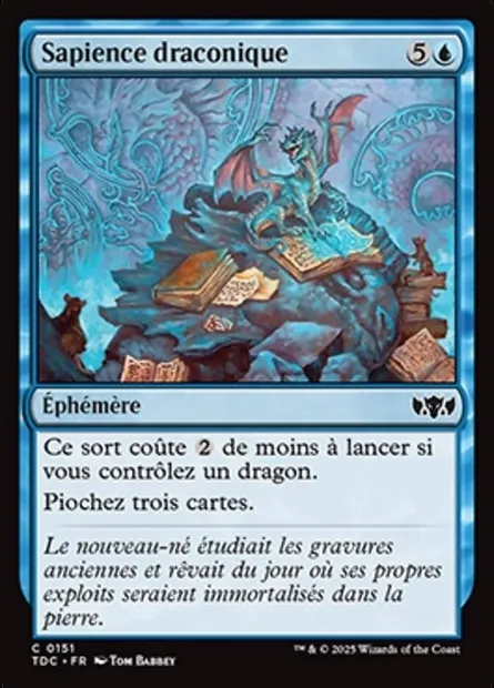 Sapience draconique, carte Magic TDC 151 — extension Tarkir: Dragonstorm Commander