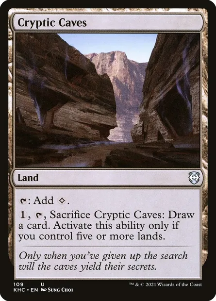 Cryptic Caves, Magic card KHC 109 — Kaldheim Commander set