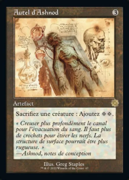 Autel d'Ashnod, carte Magic BRR 67 — extension The Brothers' War Retro Artifacts