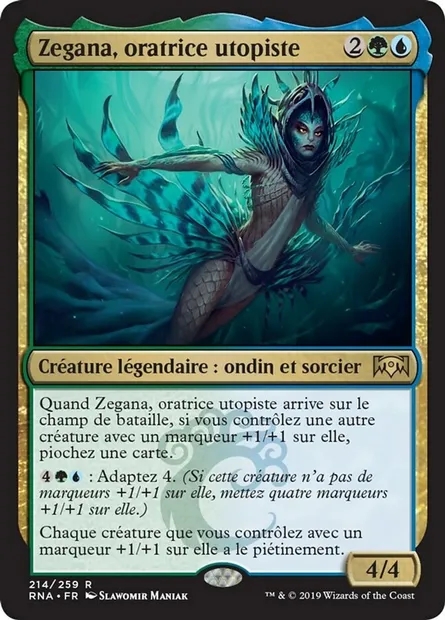 Zegana, oratrice utopiste, carte Magic RNA 214 — extension L'allégeance de Ravnica
