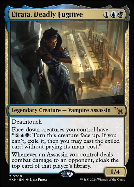 Etrata, Deadly Fugitive, Magic card PMKM 200p — Murders at Karlov Manor Promos set