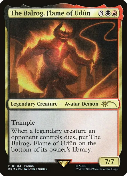 The Balrog, Flame of Udûn, Magic card PLTC 4 — Tales of Middle-earth Deluxe Commander Kit set