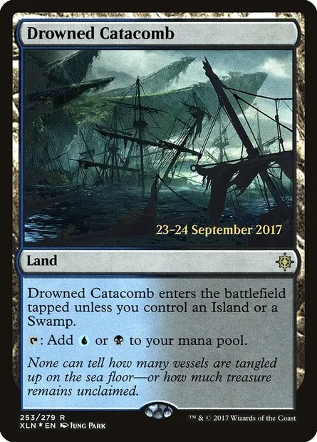 Drowned Catacomb, Magic card PXLN 253s — Ixalan Promos set