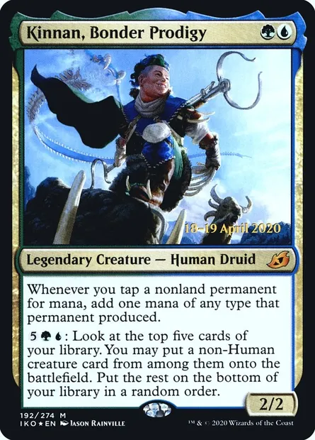 Kinnan, Bonder Prodigy, Magic card PIKO 192s — Ikoria: Lair of Behemoths Promos set
