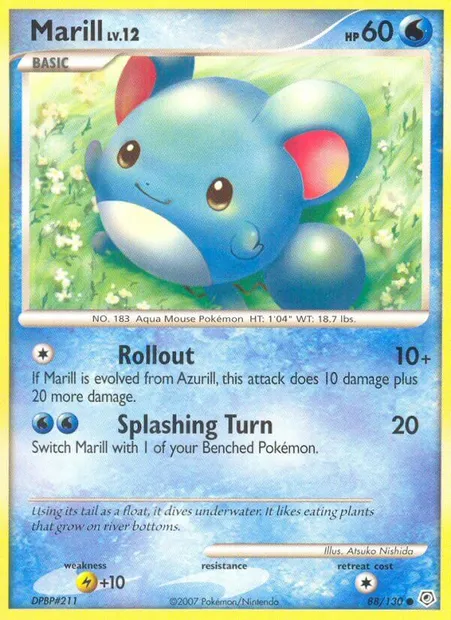 Marill, carte Pokémon DP 88 — extension Diamant & Perle