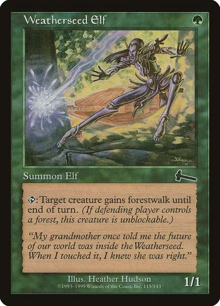 Weatherseed Elf, Magic card ULG 115 — Urza's Legacy set