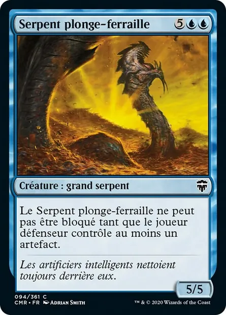 Serpent plonge-ferraille, carte Magic CMR 94 — extension Commander Legends