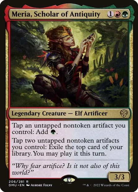 Meria, Scholar of Antiquity, Magic card DMU 206 — Dominaria United set