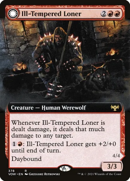 Ill-Tempered Loner // Howlpack Avenger, Magic card VOW 378 — Innistrad: Crimson Vow set