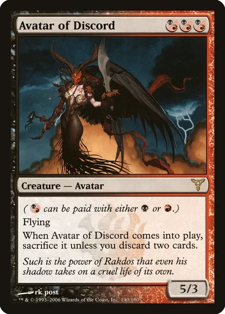Avatar de la discorde, carte Magic DIS 140 — extension Discorde