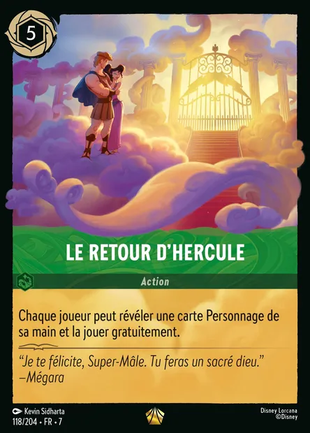 Le retour d'Hercule, carte Disney Lorcana CH7-118 — extension L'île d'Archazia
