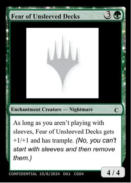 Fear of Unsleeved Decks, carte Magic UNK CG04 — extension Unknown Event
