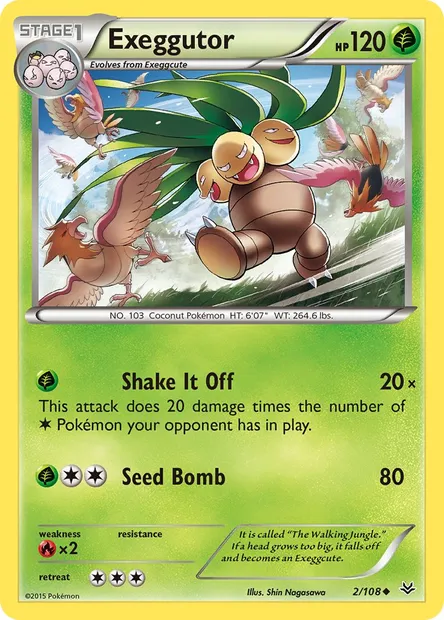 Exeggutor, Pokémon card ROS 2 — Roaring Skies set