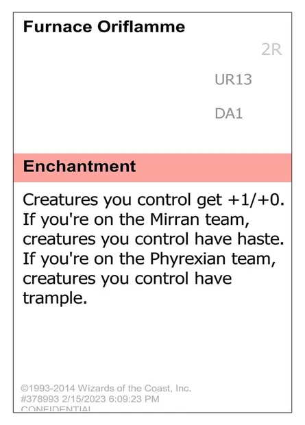 Furnace Oriflamme, Magic card UNK UR13 — Unknown Event set