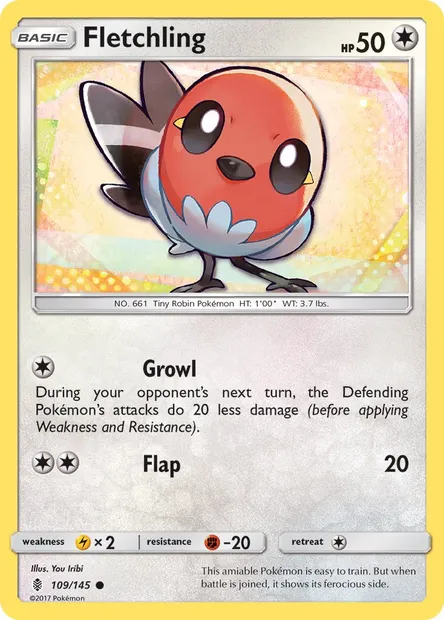 Fletchling, Pokémon card GRI 109 — Guardians Rising set