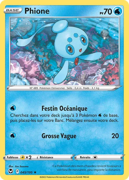 Phione, carte Pokémon SIT 045 — extension Tempête Argentée