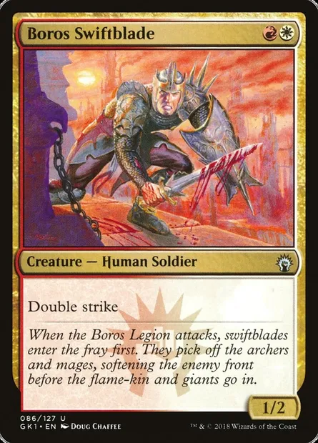 Boros Swiftblade, Magic card GK1 86 — GRN Guild Kit set