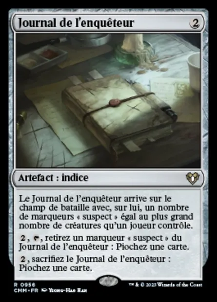 Journal de l'enquêteur, carte Magic CMM 956 — extension Commander Masters