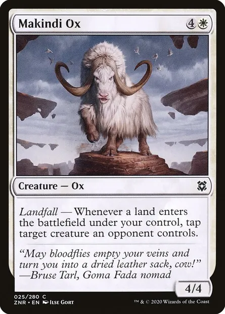 Makindi Ox, Magic card ZNR 25 — Zendikar Rising set