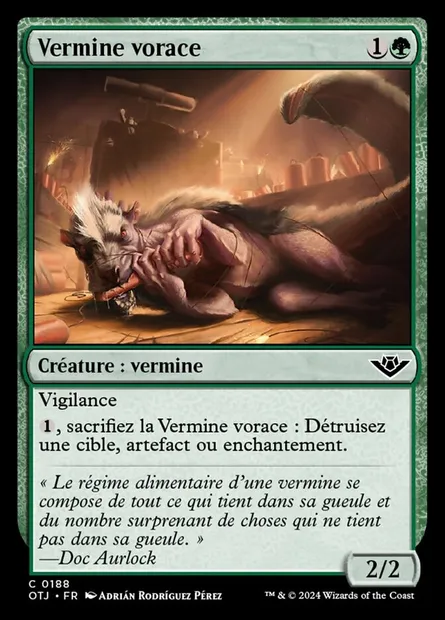 Vermine vorace, carte Magic OTJ 188 — extension Outlaws of Thunder Junction