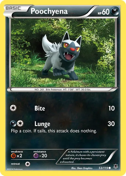 Poochyena, Pokémon card PHF 53 — Phantom Forces set