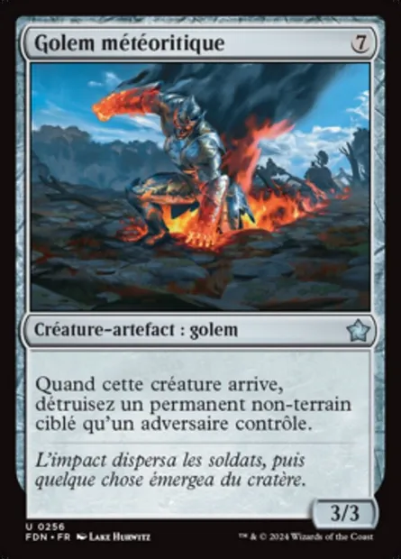 Golem météoritique, carte Magic FDN 256 — extension Foundations