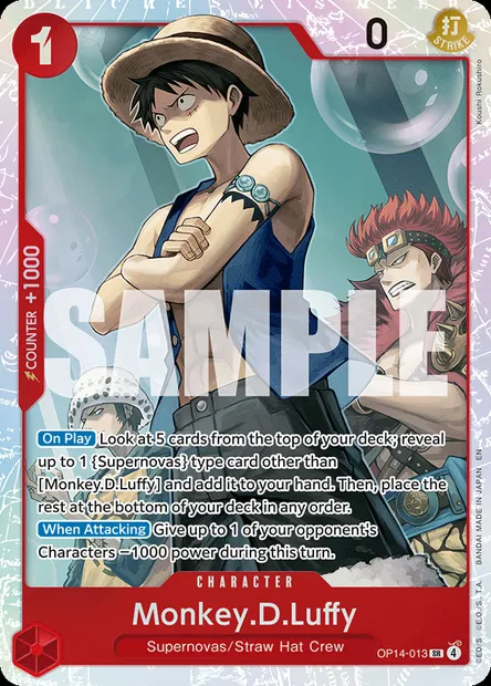Monkey.D.Luffy, One Piece card OP14-013 — THE AZURE SEA’S SEVEN set