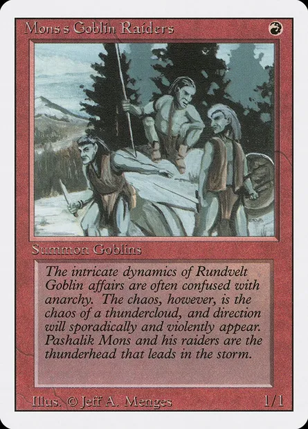 Mons's Goblin Raiders, Magic card 3ED 167 — Revised Edition set