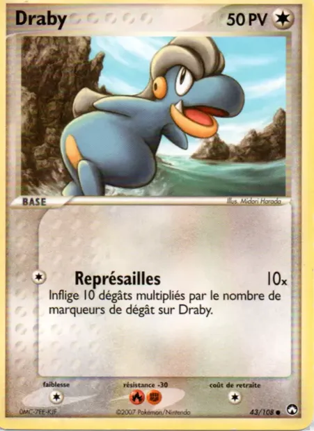 Draby, carte Pokémon PK 43 — extension EX Gardiens du Pouvoir
