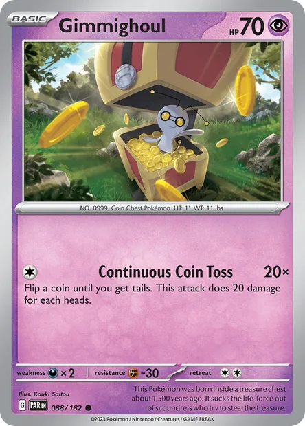 Gimmighoul, Pokémon card PAR 088 — Paradox Rift set