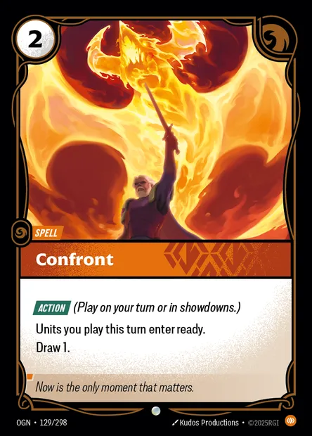Confront, carte Riftbound OGN 129 — extension Origins