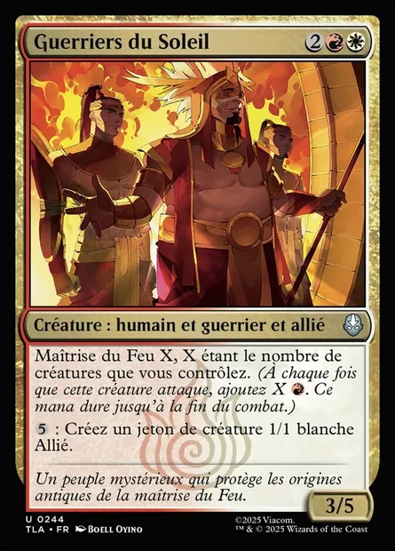 Guerriers du Soleil, carte Magic TLA 244 — extension Avatar: The Last Airbender