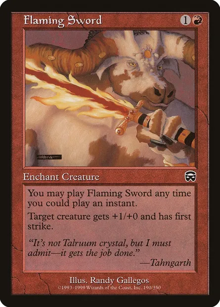 Flaming Sword, Magic card MMQ 190 — Mercadian Masques set