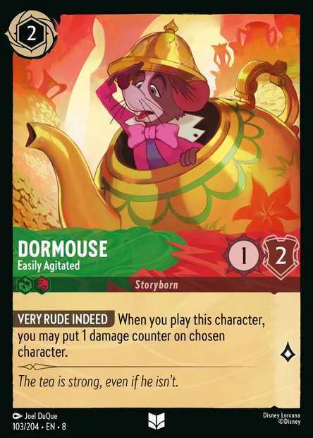 Dormouse - Easily Agitated, Disney Lorcana card CH8-103 — The Reign of Jafar set