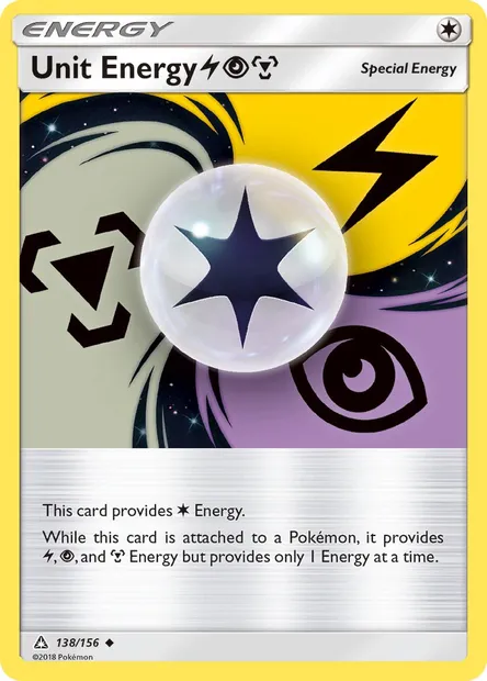 Unit Energy LightningPsychicMetal, Pokémon card UPR 138 — Ultra Prism set
