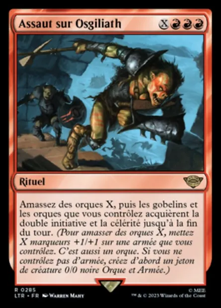 Assaut sur Osgiliath, carte Magic LTR 285 — extension Le Seigneur des Anneaux : chroniques de la Terre du Milieu