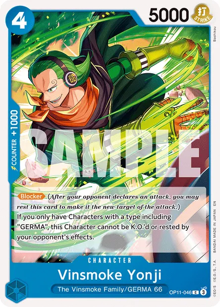 Vinsmoke Yonji, One Piece card OP11-046 — A FIST OF DIVINE SPEED set