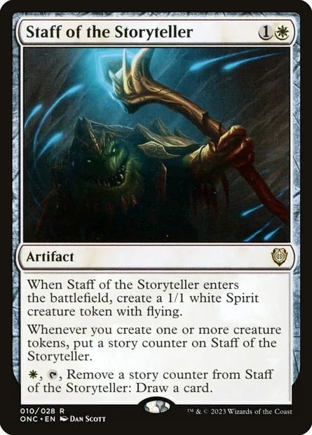 Staff of the Storyteller, Magic card ONC 10 — Phyrexia: All Will Be One Commander set