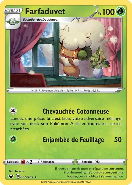 Farfaduvet, carte Pokémon SSH 6 — extension Épée et Bouclier