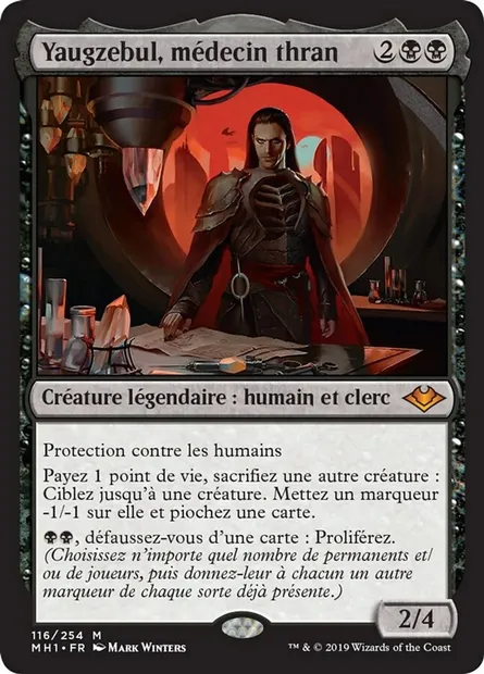Yaugzebul, médecin thran, carte Magic MH1 116 — extension Horizons du Modern