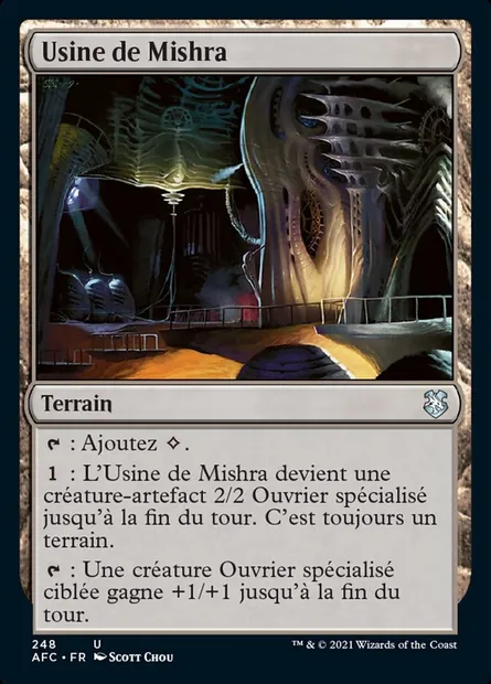 Usine de Mishra, carte Magic AFC 248 — extension Forgotten Realms Commander