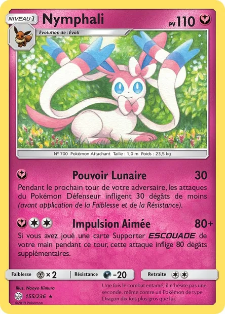 Nymphali, carte Pokémon CEC 155 — extension Éclipse Cosmique