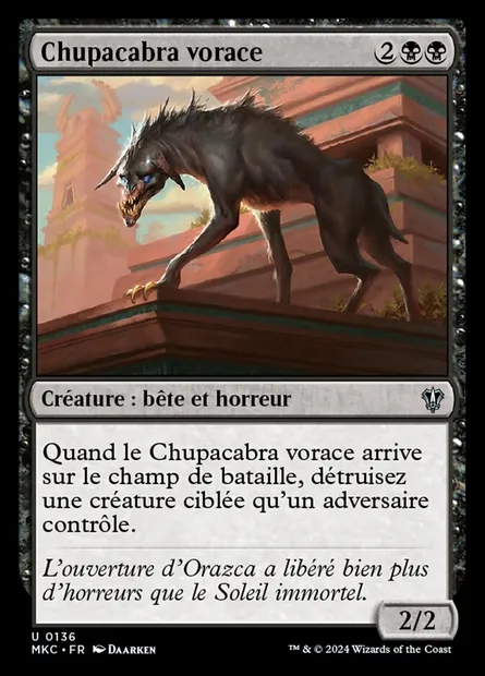 Chupacabra vorace, carte Magic MKC 136 — extension Murders at Karlov Manor Commander