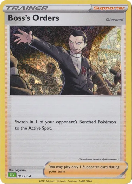 Boss's Orders - Giovanni, Pokémon card CLV 019 — Pokémon TCG Classic: Venusaur & Lugia ex Deck set