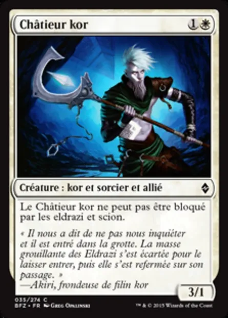 Châtieur kor, carte Magic BFZ 35 — extension La bataille de Zendikar