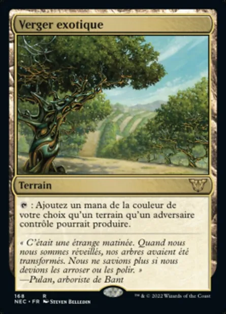 Verger exotique, carte Magic NEC 168 — extension Neon Dynasty Commander