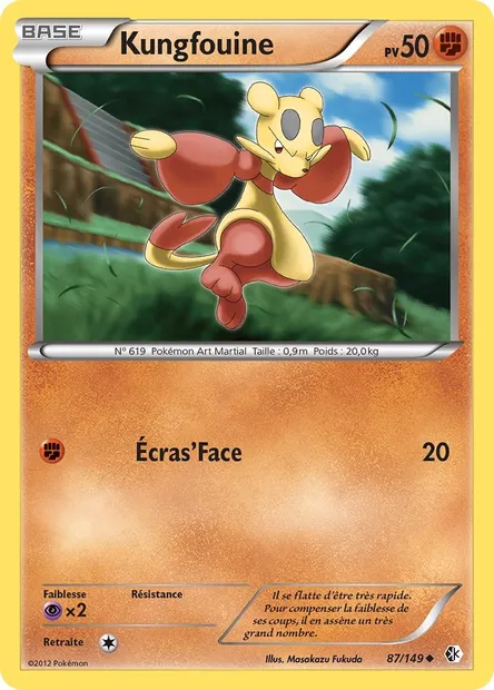 Kungfouine, carte Pokémon BCR 87 — extension Frontières Franchies