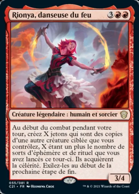 Rionya, danseuse du feu, carte Magic C21 55 — extension Commander 2021