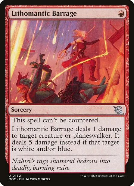 Lithomantic Barrage, Magic card MOM 152 — March of the Machine set